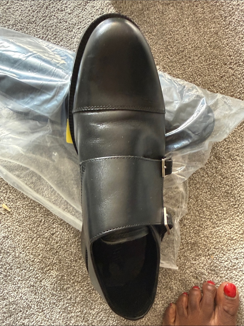 Zara Black Leather Double Monk Strap Oxfords